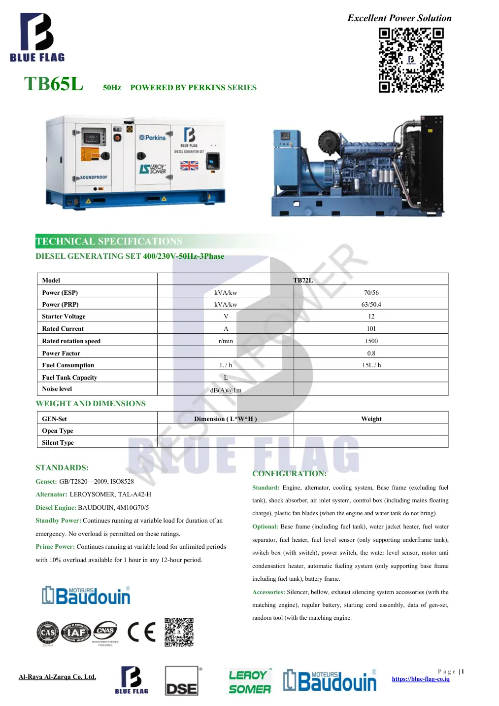 مولدة Baudouin TB65L